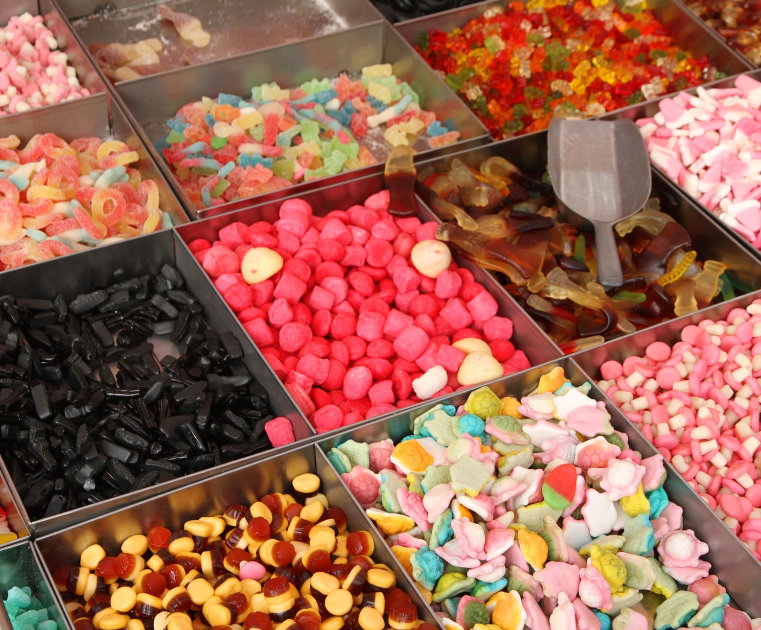 sweet candy and confectionery for sale at the market